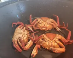 Step <p>Colocamos las nécoras en el recipiente varoma, con el caparazón para abajo, por si están vivas no desplacen, y programamos 20 minutos / varoma,/vel cuchara, si quieres aumentar cantidad coloca en la base del varoma , tumbada la mariposa o dos cucharónes cruzados para facilitar la entrada del vapor.</p><p>Dejarlas enfriar y disfrutarlas en frío.</p> illustration