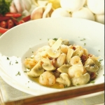 Champiñones con jamón y gambas